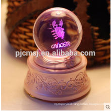 Crystal Ball Music Box With 3D Laser Engraved Logo For Souvenirs Gift